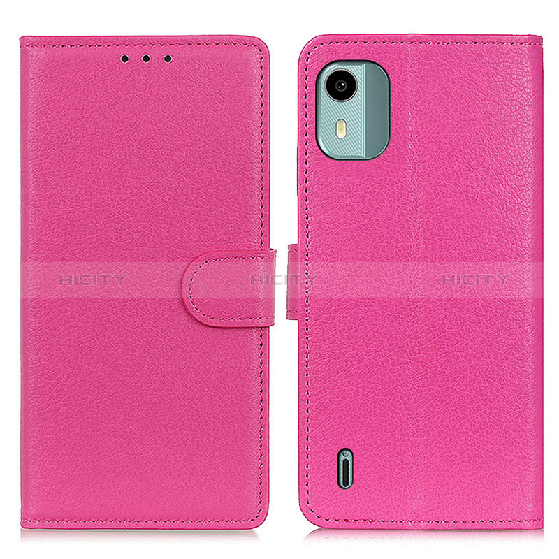 Coque Portefeuille Livre Cuir Etui Clapet A03D pour Nokia C12 Rose Rouge Plus