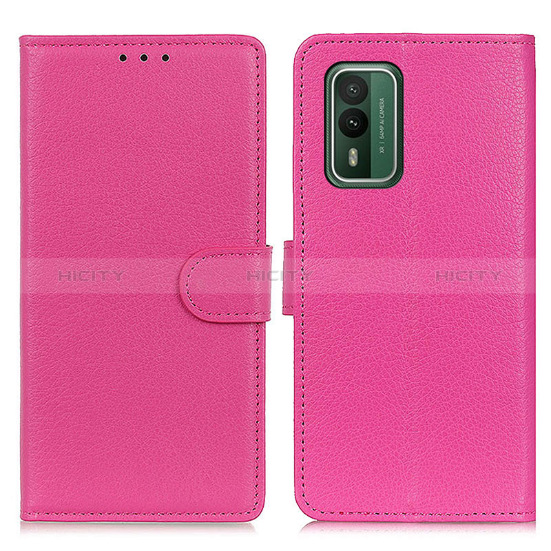 Coque Portefeuille Livre Cuir Etui Clapet A03D pour Nokia XR21 Rose Rouge Plus