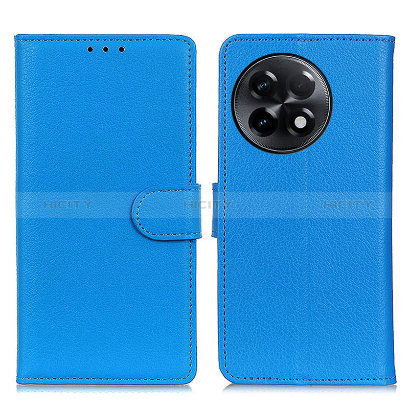 Coque Portefeuille Livre Cuir Etui Clapet A03D pour OnePlus 11R 5G Bleu Ciel Plus
