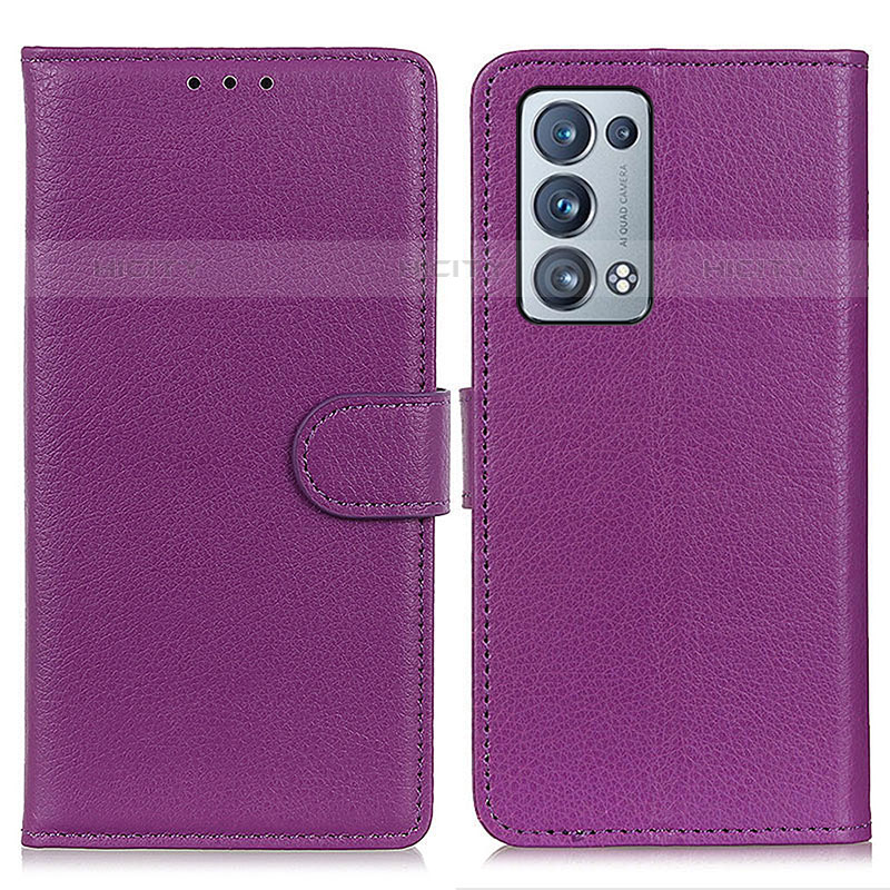 Coque Portefeuille Livre Cuir Etui Clapet A03D pour Oppo Reno6 Pro+ Plus 5G Violet Plus