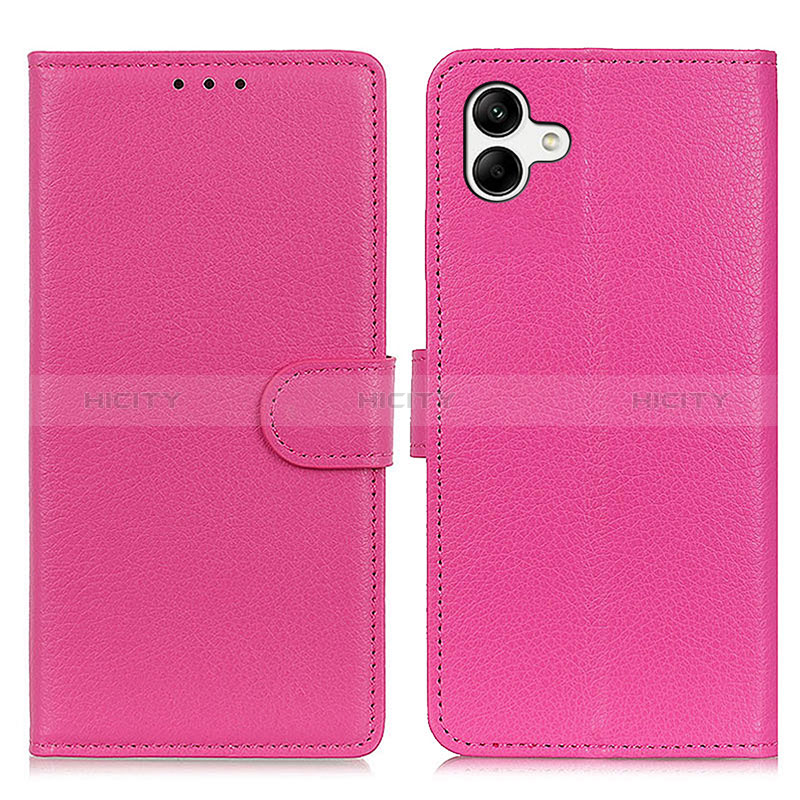 Coque Portefeuille Livre Cuir Etui Clapet A03D pour Samsung Galaxy M04 Rose Rouge Plus