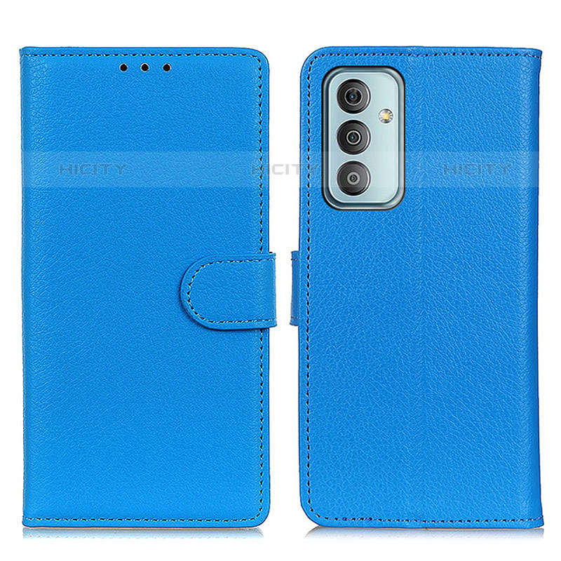 Coque Portefeuille Livre Cuir Etui Clapet A03D pour Samsung Galaxy M23 5G Bleu Ciel Plus