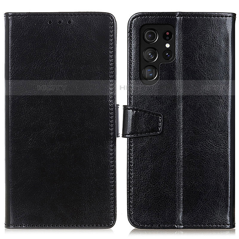 Coque Portefeuille Livre Cuir Etui Clapet A03D pour Samsung Galaxy S21 Ultra 5G Noir Plus