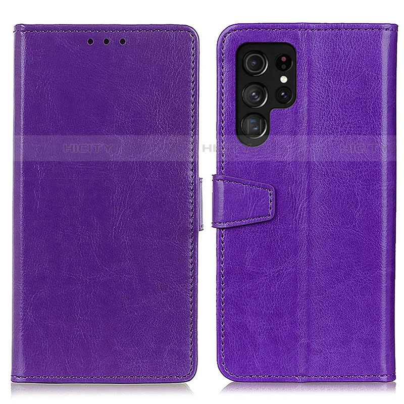 Coque Portefeuille Livre Cuir Etui Clapet A03D pour Samsung Galaxy S21 Ultra 5G Violet Plus