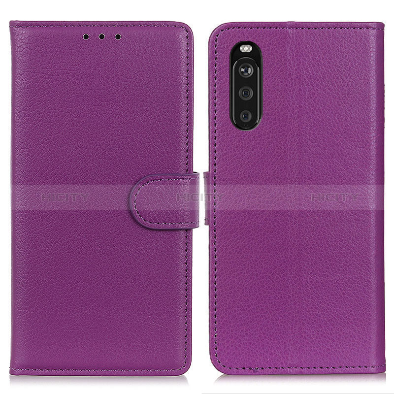 Coque Portefeuille Livre Cuir Etui Clapet A03D pour Sony Xperia 10 III Violet Plus