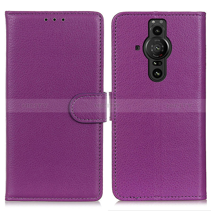 Coque Portefeuille Livre Cuir Etui Clapet A03D pour Sony Xperia PRO-I Violet Plus