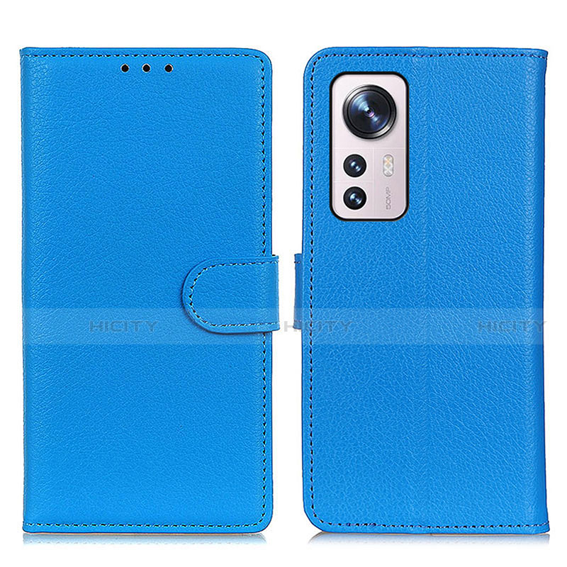 Coque Portefeuille Livre Cuir Etui Clapet A03D pour Xiaomi Mi 12 5G Bleu Ciel Plus