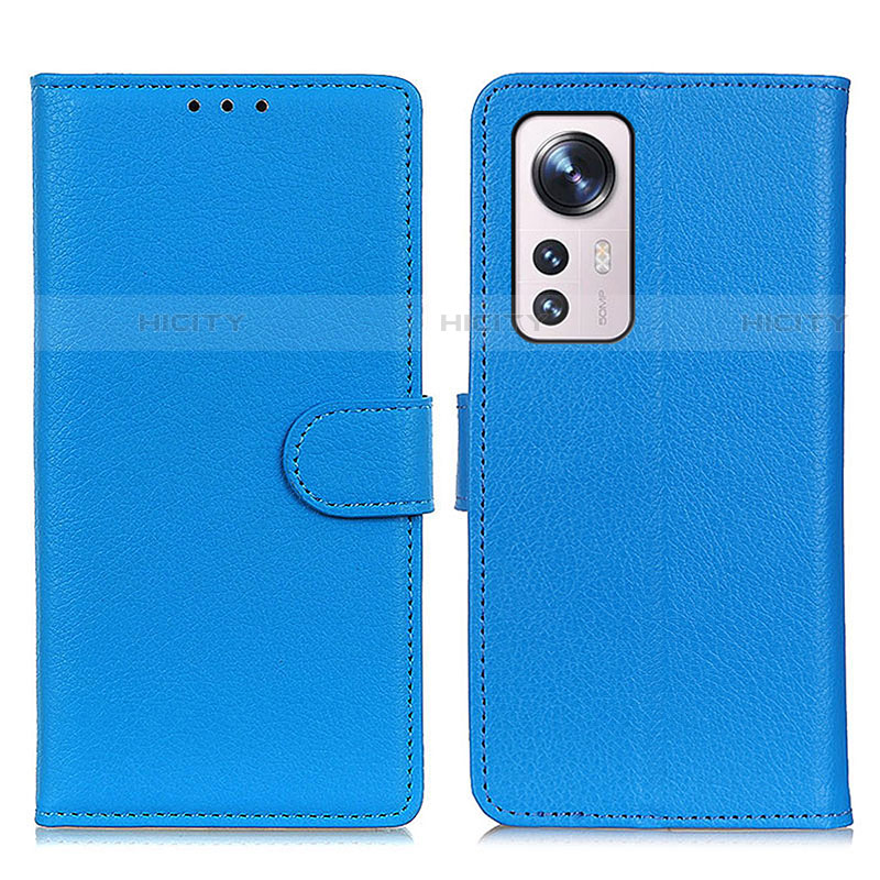 Coque Portefeuille Livre Cuir Etui Clapet A03D pour Xiaomi Mi 12S 5G Bleu Ciel Plus