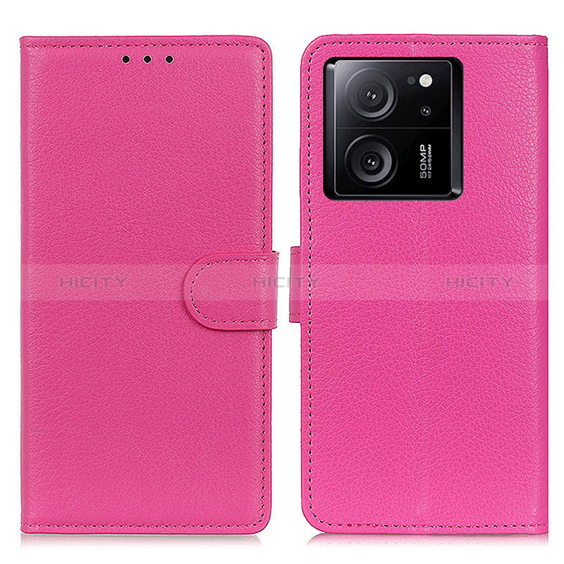 Coque Portefeuille Livre Cuir Etui Clapet A03D pour Xiaomi Mi 13T 5G Rose Rouge Plus