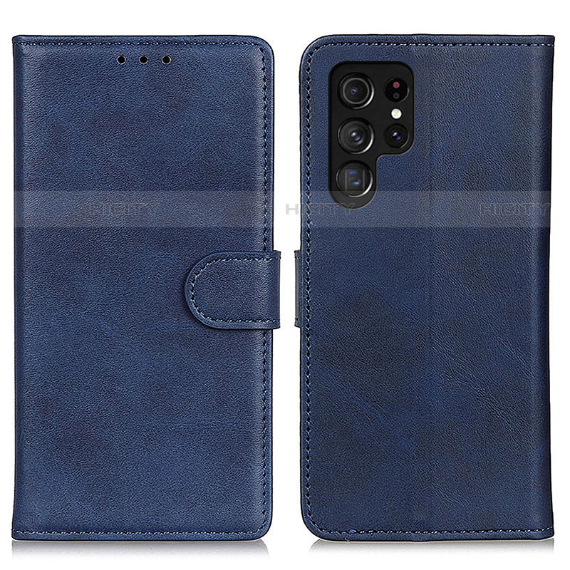 Coque Portefeuille Livre Cuir Etui Clapet A04D pour Samsung Galaxy S21 Ultra 5G Bleu Plus