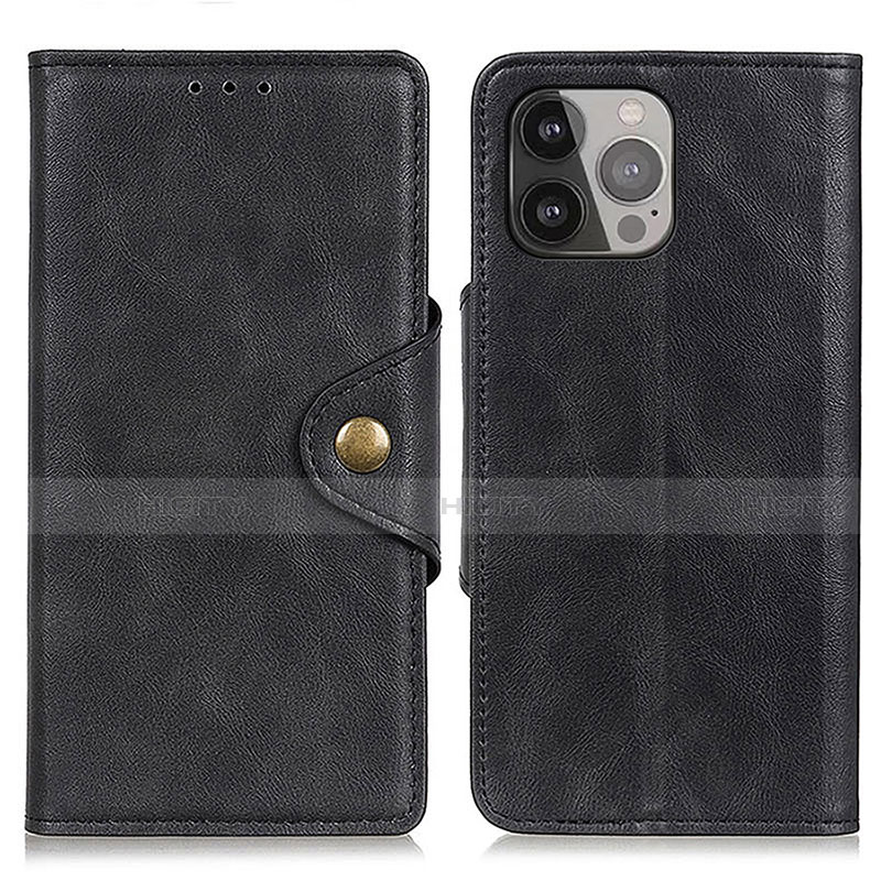 Coque Portefeuille Livre Cuir Etui Clapet A05 pour Apple iPhone 15 Pro Noir Plus