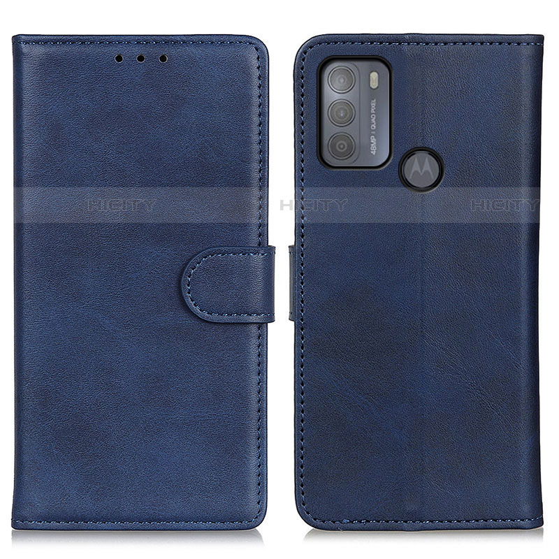 Coque Portefeuille Livre Cuir Etui Clapet A05D pour Motorola Moto G50 Bleu Plus