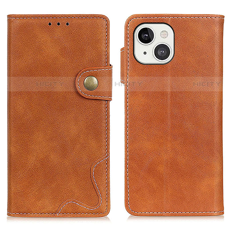 Coque Portefeuille Livre Cuir Etui Clapet A06 pour Apple iPhone 14 Marron Plus