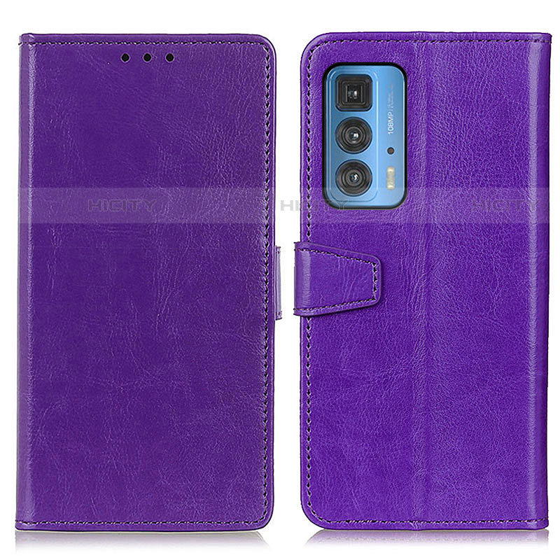Coque Portefeuille Livre Cuir Etui Clapet A06D pour Motorola Moto Edge 20 Pro 5G Violet Plus