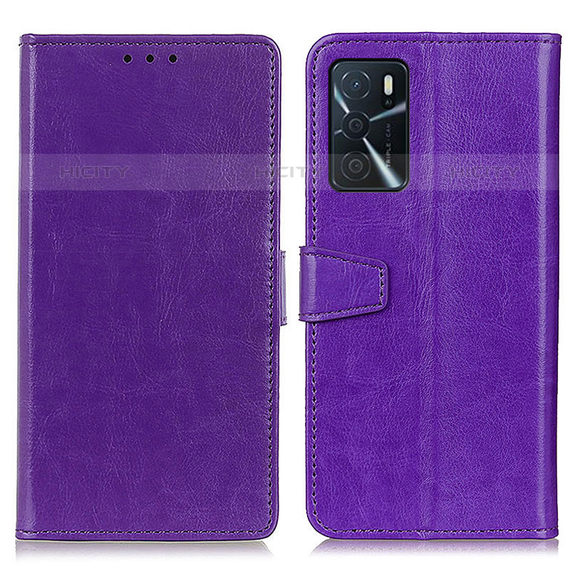 Coque Portefeuille Livre Cuir Etui Clapet A06D pour Oppo A54s Violet Plus