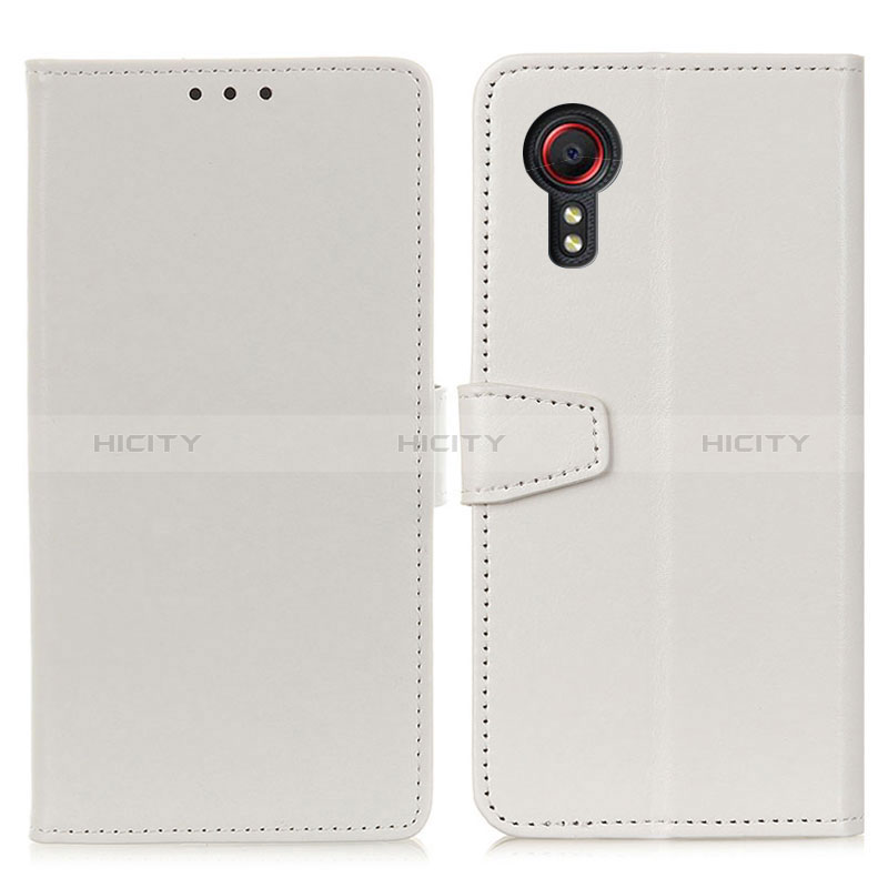 Coque Portefeuille Livre Cuir Etui Clapet A06D pour Samsung Galaxy XCover 5 SM-G525F Blanc Plus