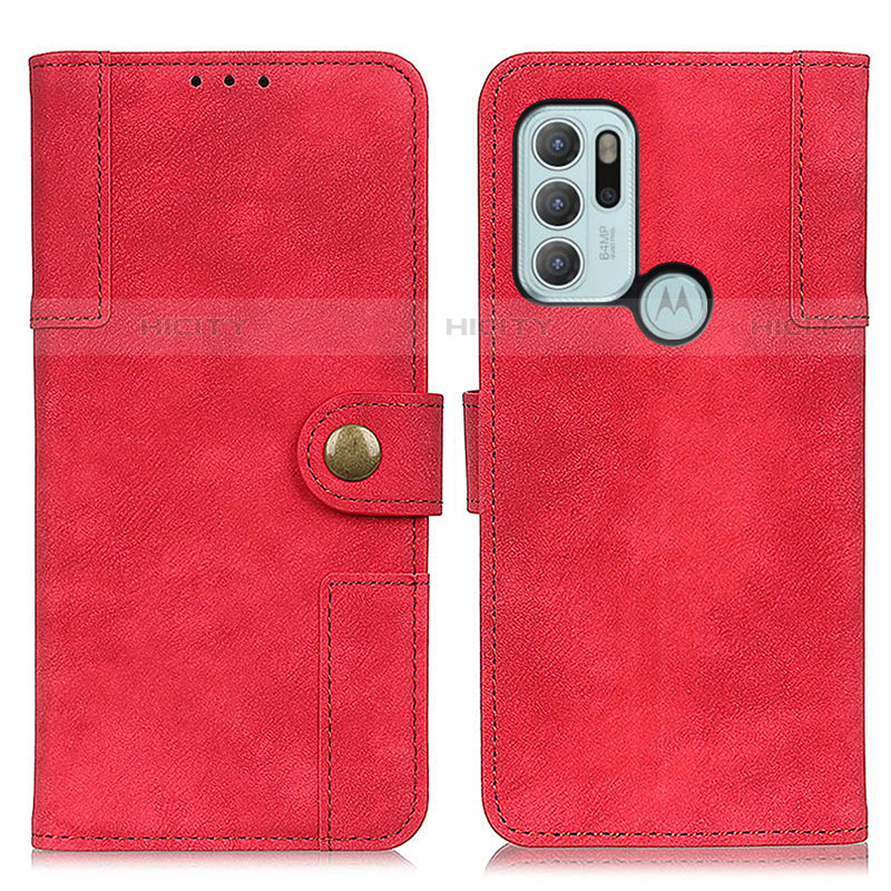 Coque Portefeuille Livre Cuir Etui Clapet A07D pour Motorola Moto G60s Rouge Plus