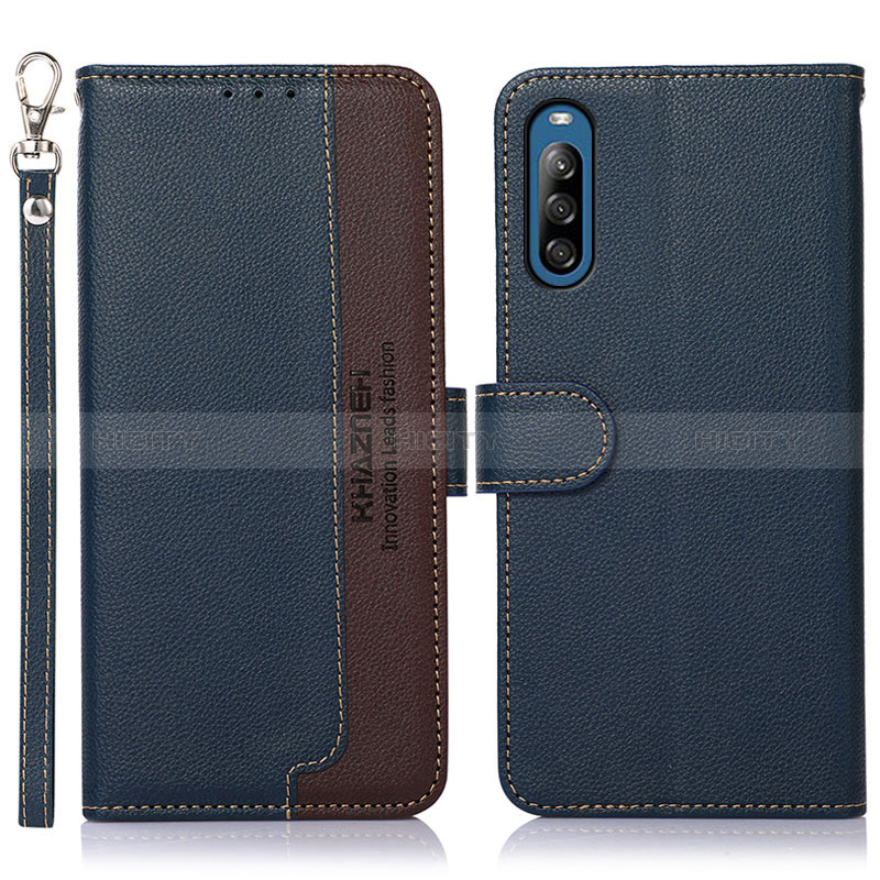 Coque Portefeuille Livre Cuir Etui Clapet A09D pour Sony Xperia L4 Bleu Plus