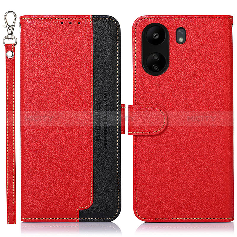 Coque Portefeuille Livre Cuir Etui Clapet A09D pour Xiaomi Poco C65 Rouge Plus