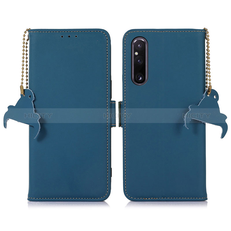 Coque Portefeuille Livre Cuir Etui Clapet A11D pour Sony Xperia 1 V Bleu Plus
