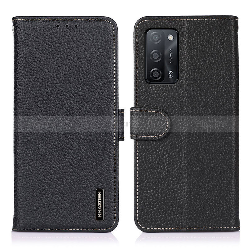 Coque Portefeuille Livre Cuir Etui Clapet B01H pour Oppo A56 5G Noir Plus