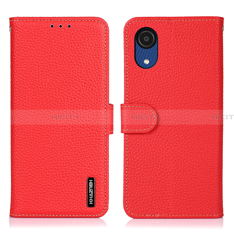 Coque Portefeuille Livre Cuir Etui Clapet B01H pour Samsung Galaxy A03 Core Rouge Plus