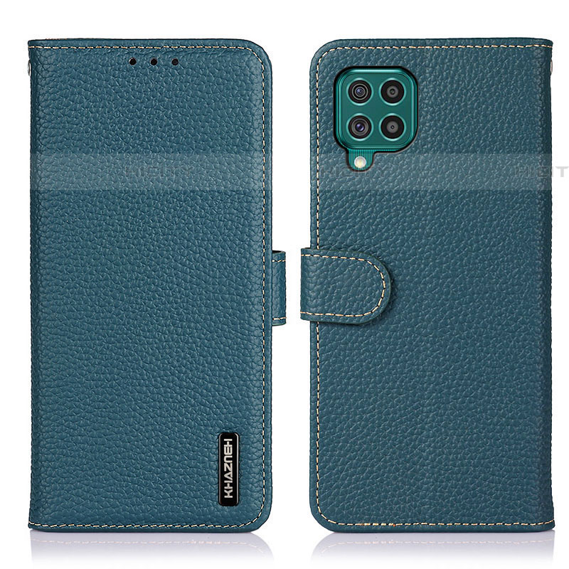 Coque Portefeuille Livre Cuir Etui Clapet B01H pour Samsung Galaxy F62 5G Vert Plus