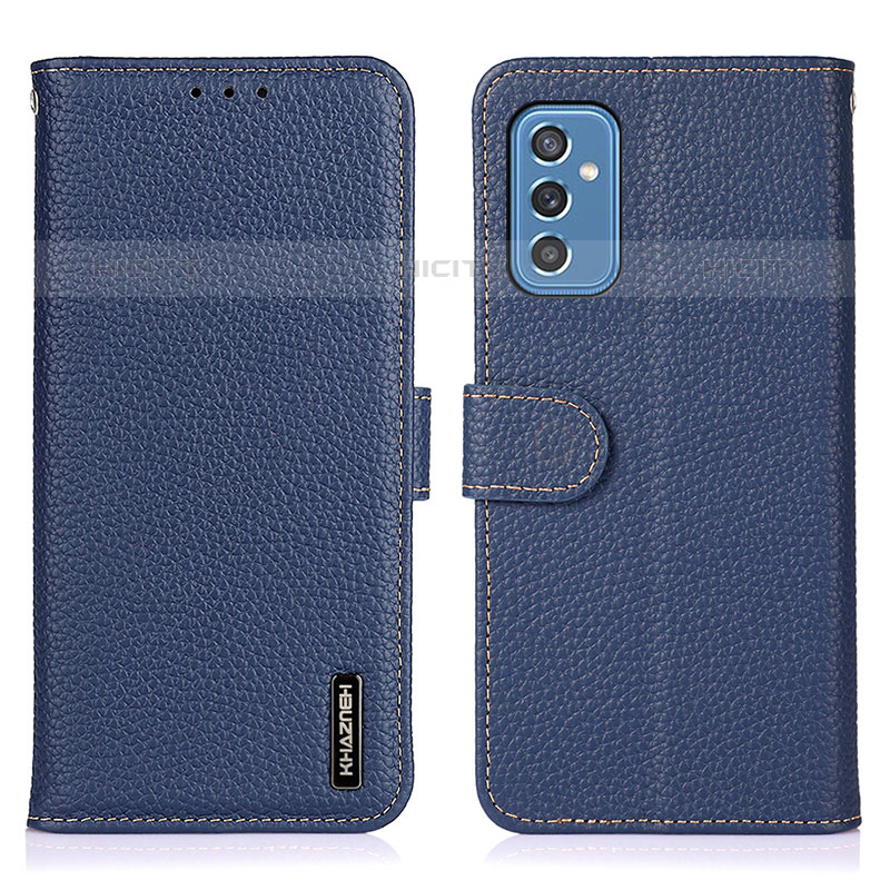 Coque Portefeuille Livre Cuir Etui Clapet B01H pour Samsung Galaxy M52 5G Bleu Plus