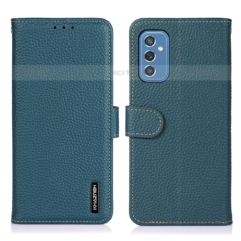 Coque Portefeuille Livre Cuir Etui Clapet B01H pour Samsung Galaxy M52 5G Vert Plus
