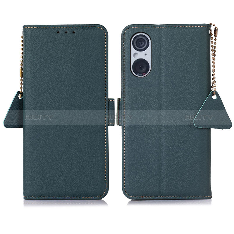 Coque Portefeuille Livre Cuir Etui Clapet B01H pour Sony Xperia 5 V Vert Plus