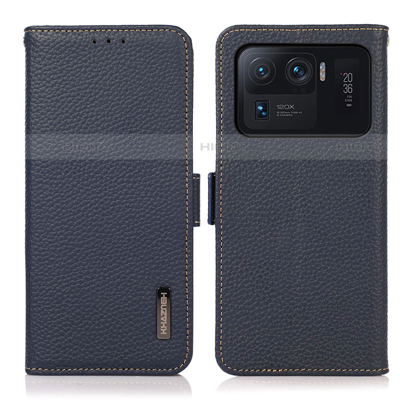 Coque Portefeuille Livre Cuir Etui Clapet B01H pour Xiaomi Mi 11 Ultra 5G Bleu Plus