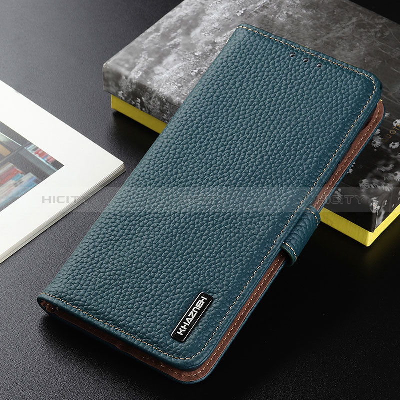 Coque Portefeuille Livre Cuir Etui Clapet B01H pour Xiaomi Redmi 9A Vert Plus