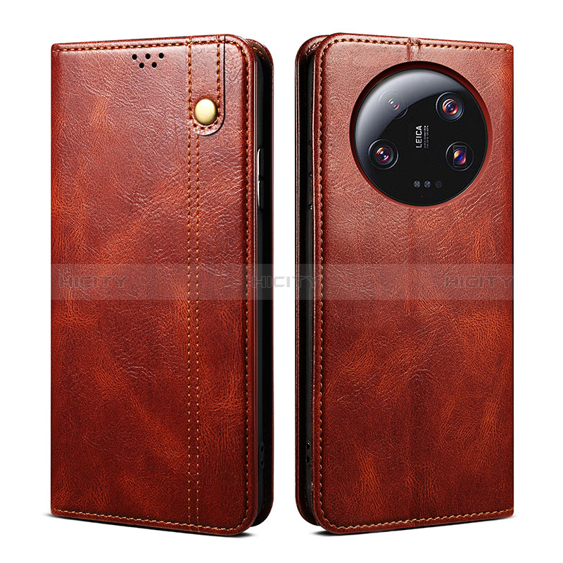 Coque Portefeuille Livre Cuir Etui Clapet B01S pour Xiaomi Mi 13 Ultra 5G Marron Plus