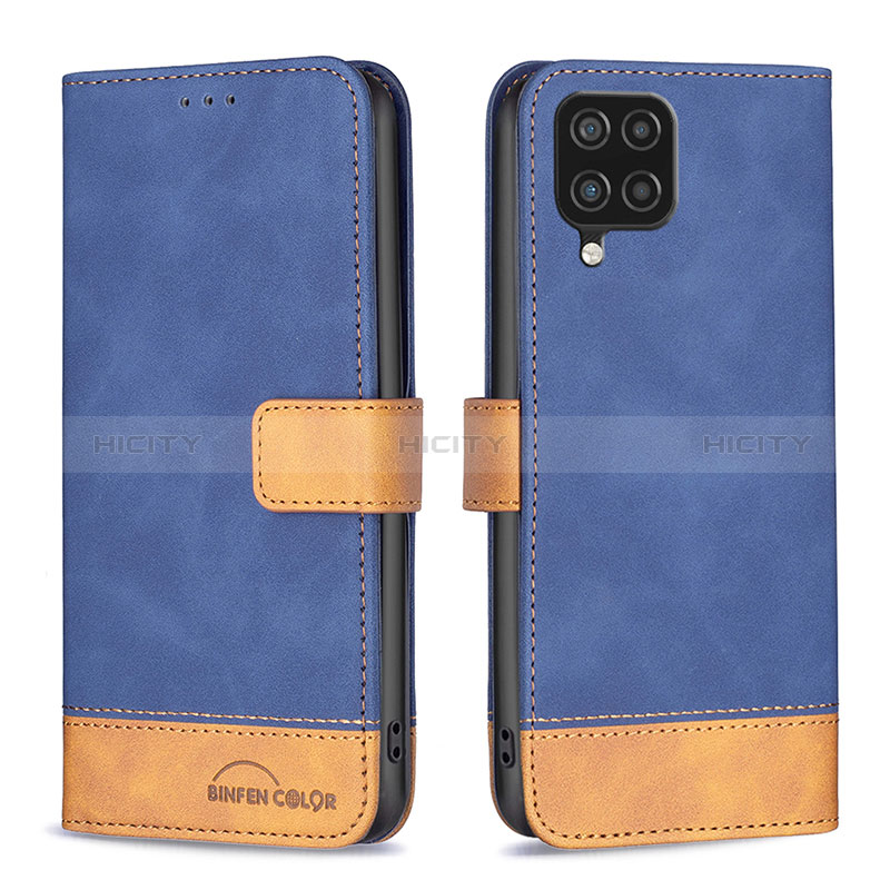 Coque Portefeuille Livre Cuir Etui Clapet B02F pour Samsung Galaxy M12 Bleu Plus