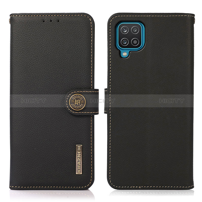 Coque Portefeuille Livre Cuir Etui Clapet B02H pour Samsung Galaxy F12 Noir Plus