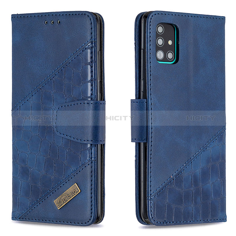 Coque Portefeuille Livre Cuir Etui Clapet B03F pour Samsung Galaxy M40S Bleu Plus