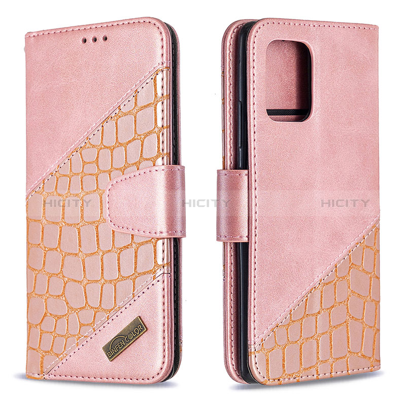 Coque Portefeuille Livre Cuir Etui Clapet B03F pour Samsung Galaxy M80S Or Rose Plus