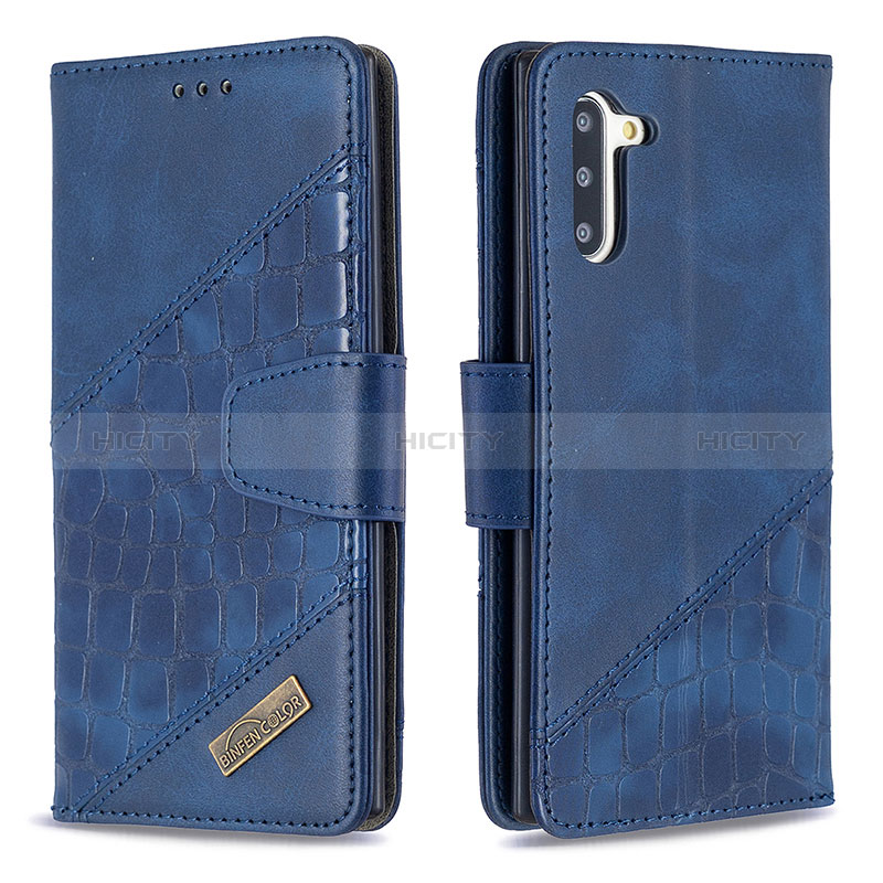 Coque Portefeuille Livre Cuir Etui Clapet B03F pour Samsung Galaxy Note 10 5G Bleu Plus