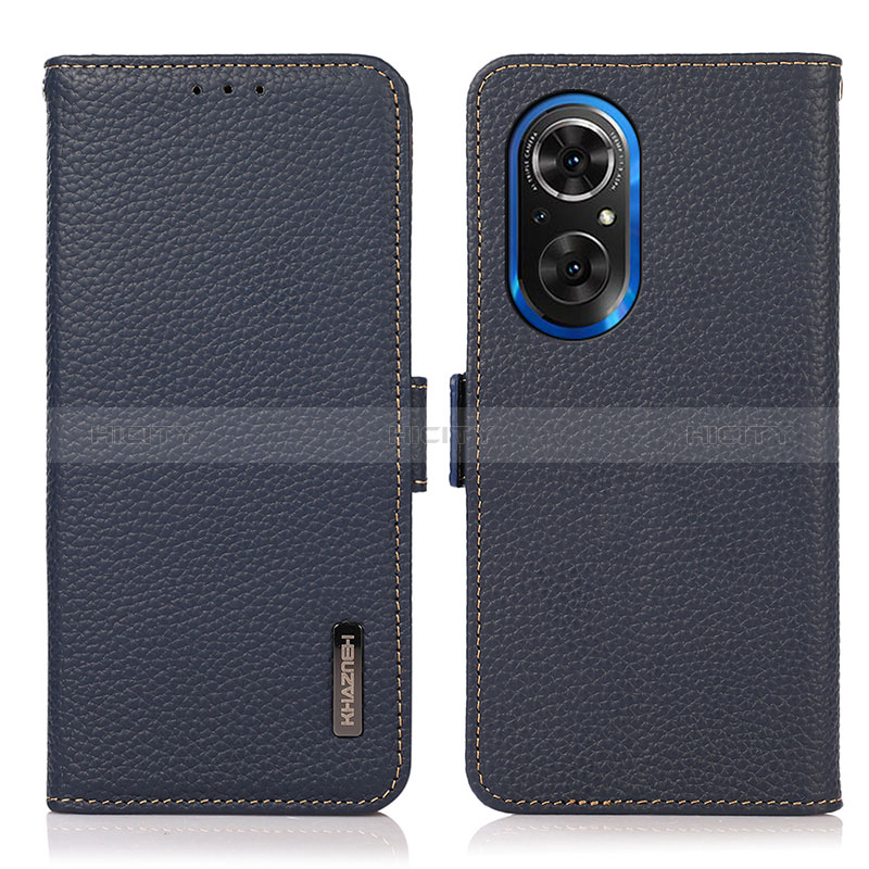 Coque Portefeuille Livre Cuir Etui Clapet B03H pour Huawei Honor 50 SE 5G Bleu Plus