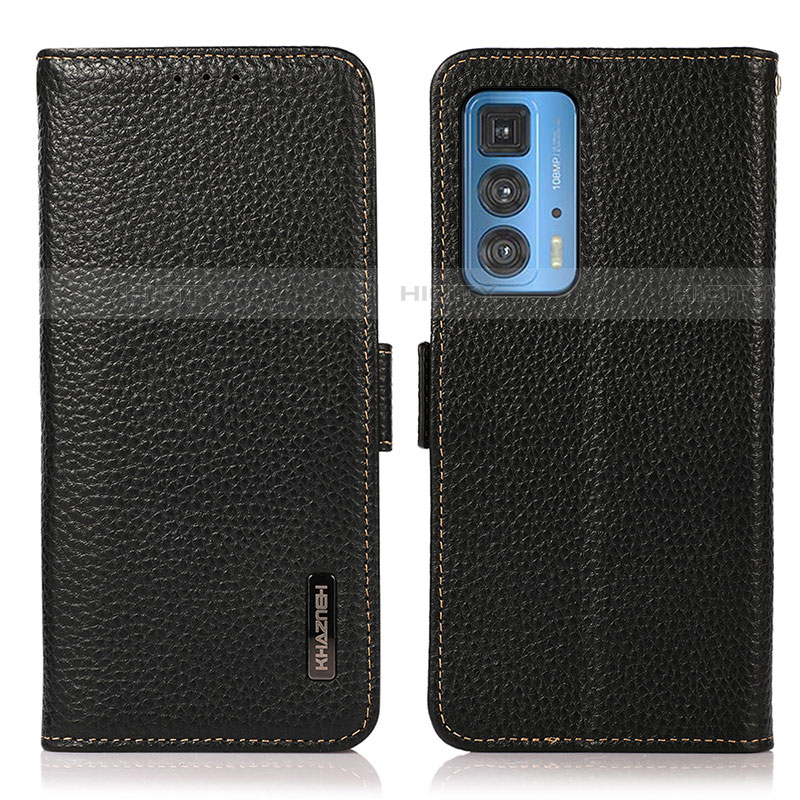 Coque Portefeuille Livre Cuir Etui Clapet B03H pour Motorola Moto Edge 20 Pro 5G Noir Plus