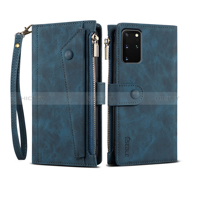 Coque Portefeuille Livre Cuir Etui Clapet B03S pour Samsung Galaxy S20 Plus 5G Bleu Plus
