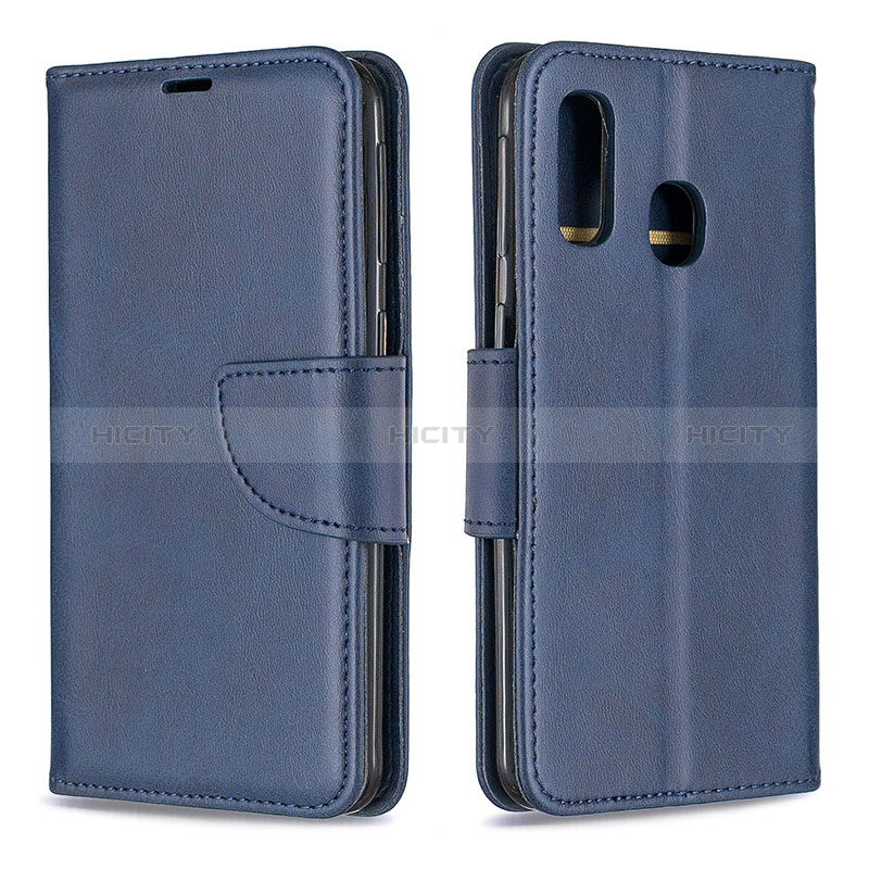 Coque Portefeuille Livre Cuir Etui Clapet B04F pour Samsung Galaxy A40 Bleu Plus