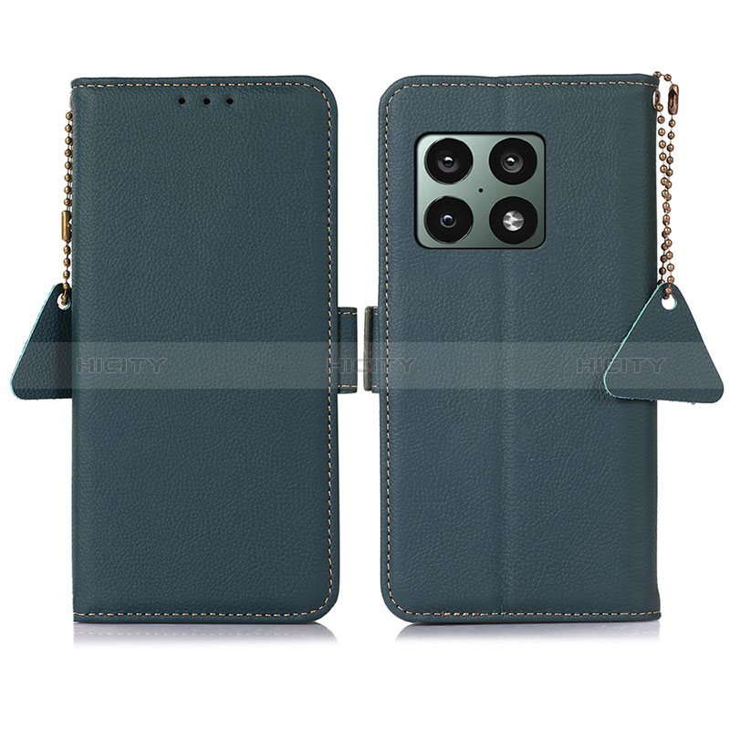 Coque Portefeuille Livre Cuir Etui Clapet B04H pour OnePlus 10 Pro 5G Vert Plus