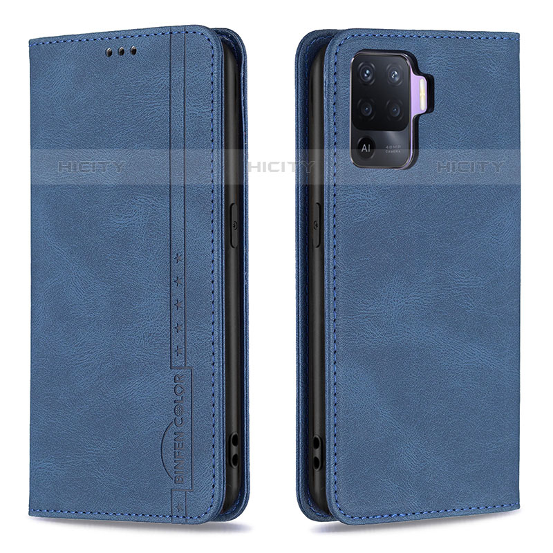 Coque Portefeuille Livre Cuir Etui Clapet B05F pour Oppo A94 4G Bleu Plus