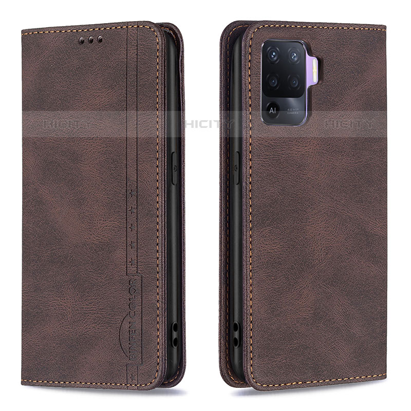 Coque Portefeuille Livre Cuir Etui Clapet B05F pour Oppo Reno5 Lite Marron Plus