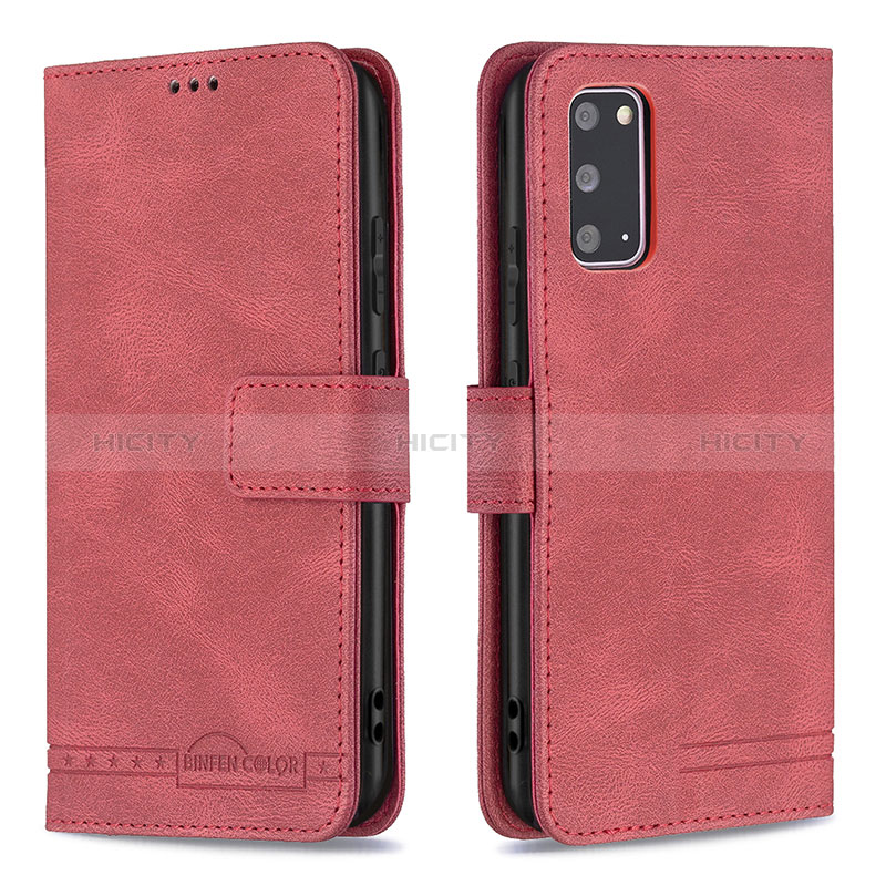 Coque Portefeuille Livre Cuir Etui Clapet B05F pour Samsung Galaxy S20 5G Rouge Plus