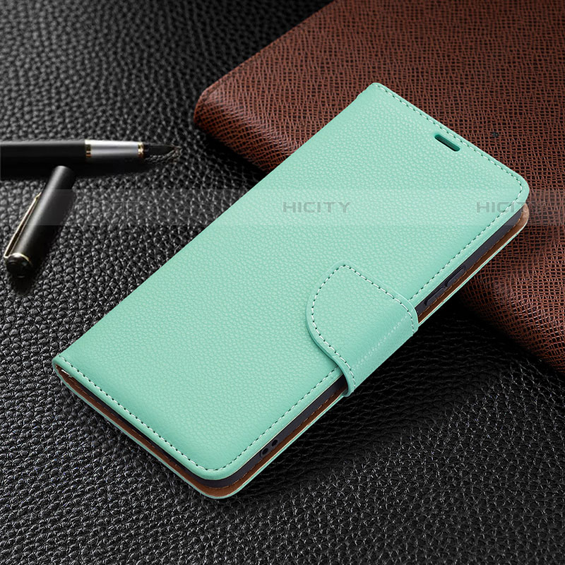 Coque Portefeuille Livre Cuir Etui Clapet B05F pour Samsung Galaxy S21 FE 5G Pastel Vert Plus