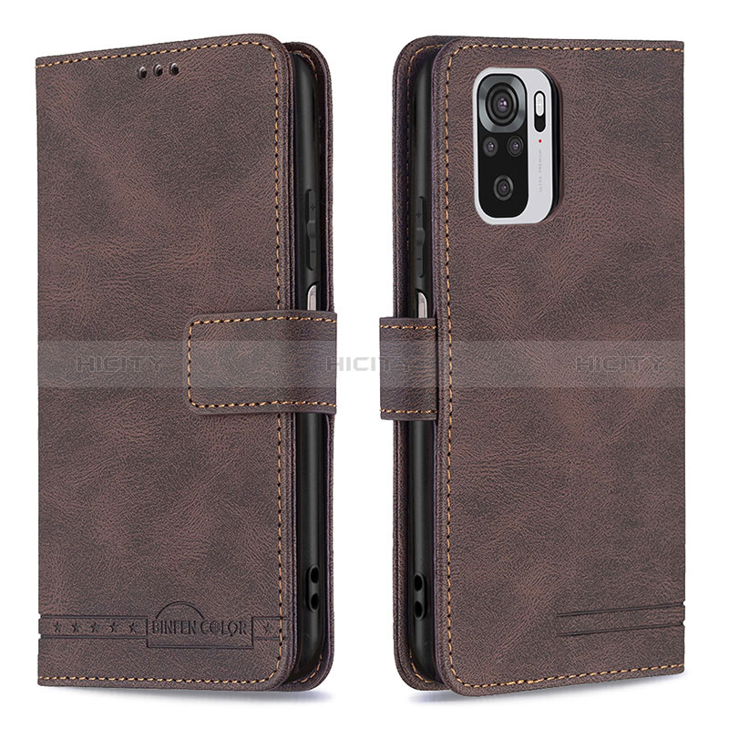 Coque Portefeuille Livre Cuir Etui Clapet B05F pour Xiaomi Redmi Note 11 SE India 4G Marron Plus