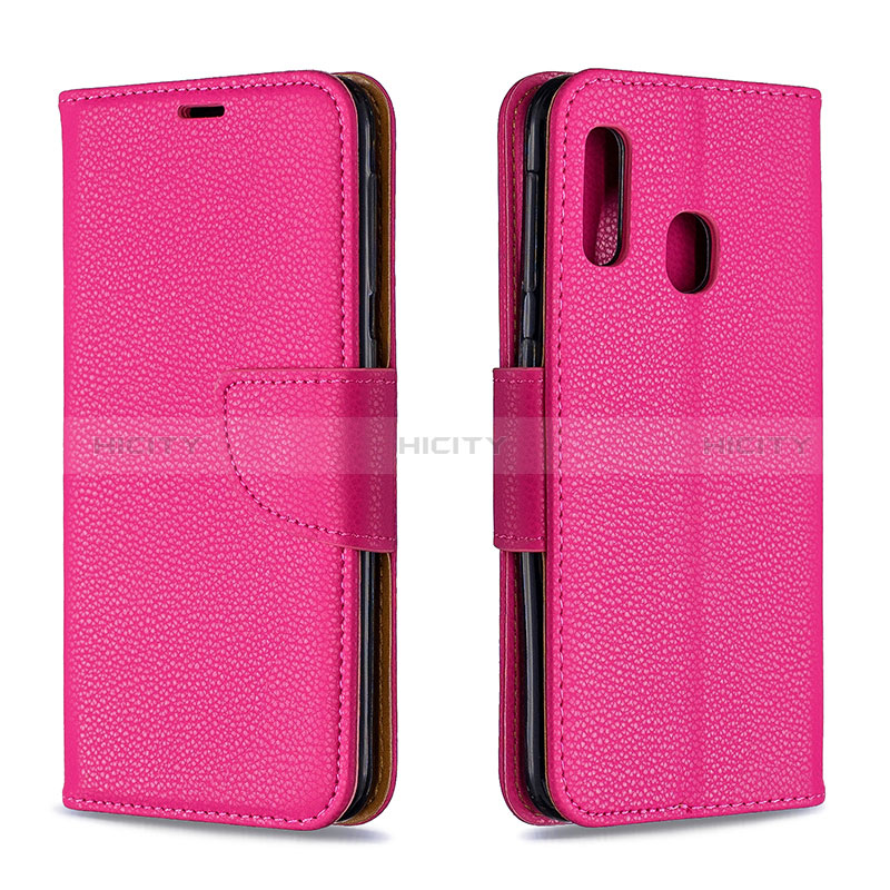 Coque Portefeuille Livre Cuir Etui Clapet B06F pour Samsung Galaxy A20e Rose Rouge Plus