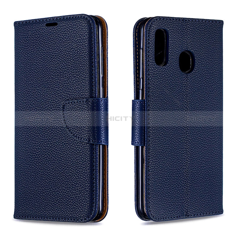 Coque Portefeuille Livre Cuir Etui Clapet B06F pour Samsung Galaxy A30 Bleu Plus